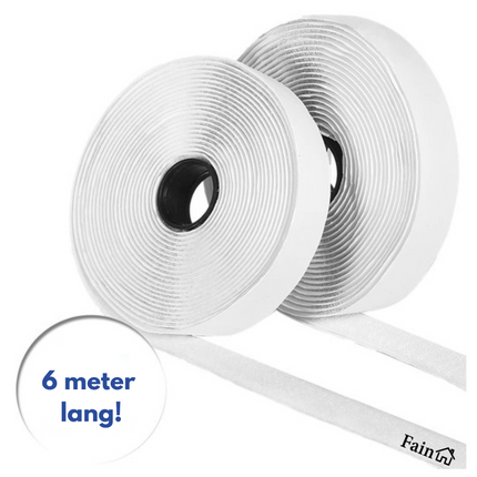 Klittenband zelfklevend wit 2 x 6 meter Extra sterk – Klittenband tape