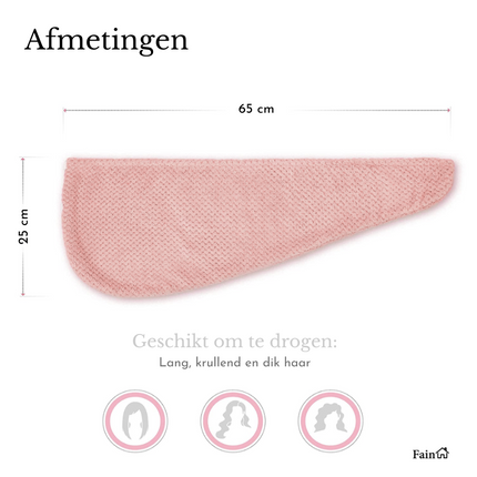 Premium haarhanddoek licht roze microvezel – Voor alle haartypes