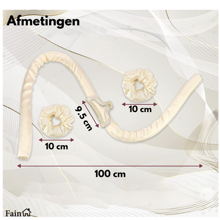 Afmetingen van de satin curl