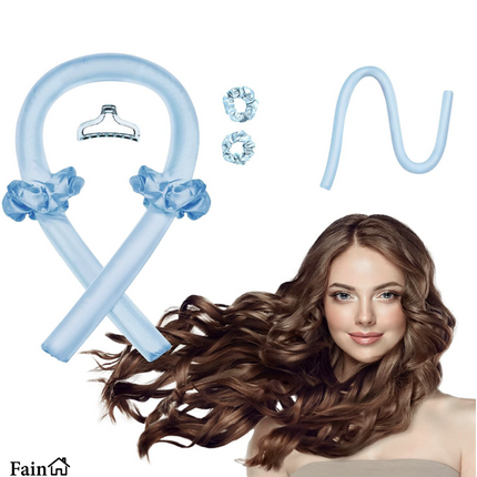 Heatless curls satijn beige incl. 2 scrunchies en een haarclip – Haarkrullen