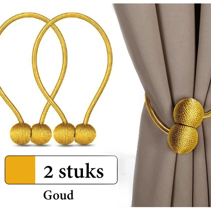 Luxe Gordijn Embrasse 2 stuks goud ronde vorm - 45 cm lang