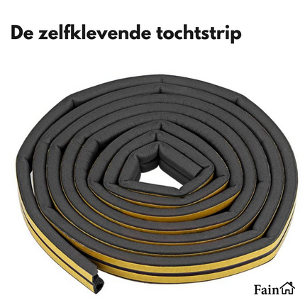 Tochtstrips voor deuren 6 meter rol zwart – Tochtband zelfklevend