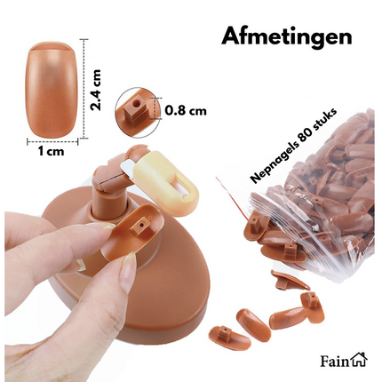 Oefenvinger voor nagels all-in-1 set incl. 80 kunstnagels – Nail art