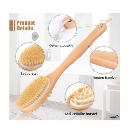 De product details van de haarborstel rug