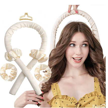 Heatless curls satijn zwart incl. 2 scrunchies en een haarclip – Haarkrullen