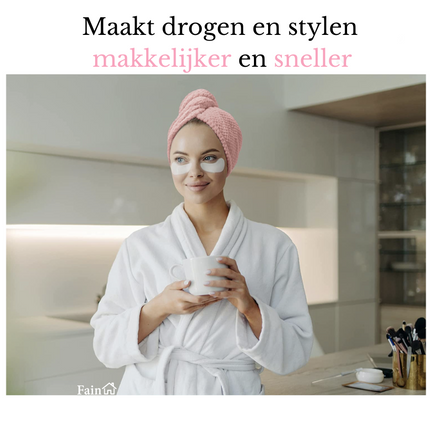 Premium haarhanddoek licht roze microvezel – Voor alle haartypes