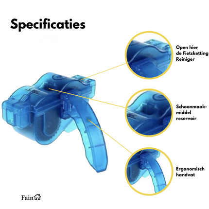 Specificaties fietsketting schoonmaken apparaat 