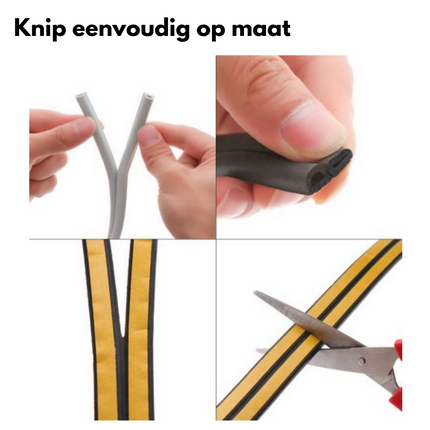 Tochtstrips voor deuren 6 meter rol zwart – Tochtband zelfklevend