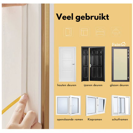 Tochtstrips voor deuren 6 meter rol zwart – Tochtband zelfklevend