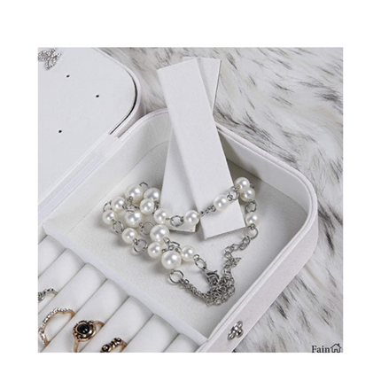 Luxe Sieradendoos wit met een lichte glitter – Juwelendoos